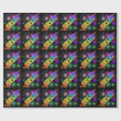 Regenboog Voornaam "JEREMY" + Vuurwerk Cadeaupapier (Vlak)