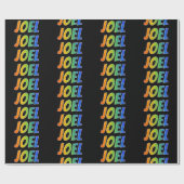 Regenboog voornaam "JOEL"; Leuk & Kleurrijk Cadeaupapier (Vlak)
