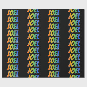 Regenboog voornaam "JOEL"; Leuk & Kleurrijk Cadeaupapier