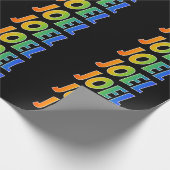 Regenboog voornaam "JOEL"; Leuk & Kleurrijk Cadeaupapier (Hoek)