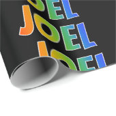 Regenboog voornaam "JOEL"; Leuk & Kleurrijk Cadeaupapier (Rol Hoek)