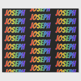 Regenboog Voornaam "JOSEPH"; Leuk & Kleurrijk Cadeaupapier
