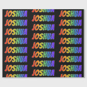 Regenboog Voornaam "JOSHUA"; Leuk & Kleurrijk Cadeaupapier (Vlak)