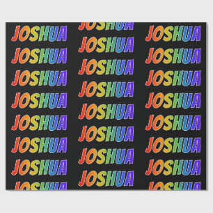 Regenboog Voornaam "JOSHUA"; Leuk & Kleurrijk Cadeaupapier