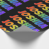 Regenboog Voornaam "JOSHUA"; Leuk & Kleurrijk Cadeaupapier (Hoek)