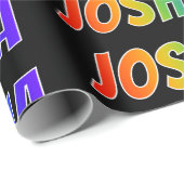 Regenboog Voornaam "JOSHUA"; Leuk & Kleurrijk Cadeaupapier (Rol Hoek)