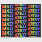 Regenboog voornaam "KAYLEE"; Leuk & Kleurrijk Cadeaupapier (Vlak)