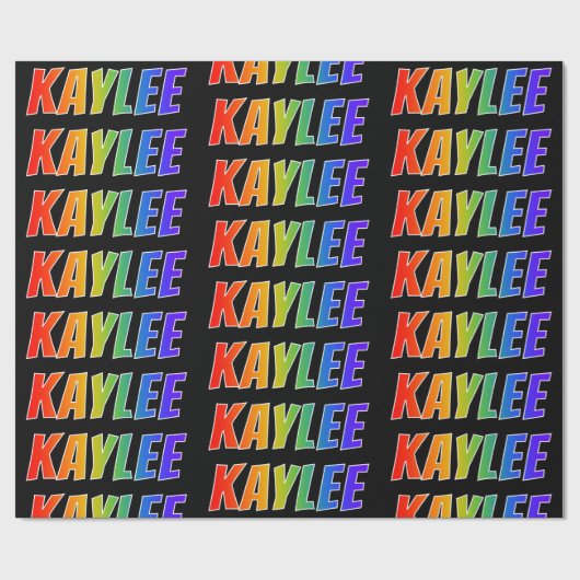 Regenboog voornaam "KAYLEE"; Leuk & Kleurrijk Cadeaupapier (Vlak)