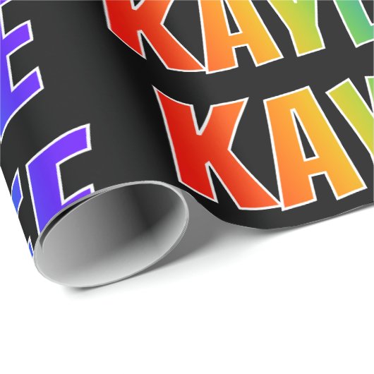 Regenboog voornaam "KAYLEE"; Leuk & Kleurrijk Cadeaupapier (Rol Hoek)