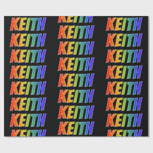 Regenboog voornaam "KEITH"; Leuk & Kleurrijk Cadeaupapier