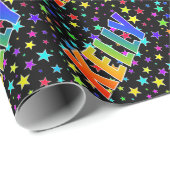 Regenboog voornaam "KELLY" + sterren Cadeaupapier (Rol Hoek)