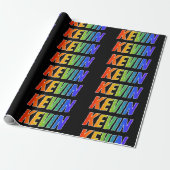 Regenboog voornaam "KEVIN"; Leuk & Kleurrijk Cadeaupapier (Uitgerold)