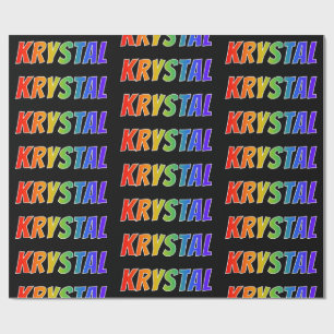 Regenboog voornaam "KRYSTAL"; Leuk & Kleurrijk Cadeaupapier