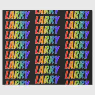Regenboog Voornaam "LARRY"; Leuk & Kleurrijk Cadeaupapier