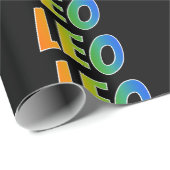 Regenboog Voornaam "LEO"; Leuk & Kleurrijk Cadeaupapier (Rol Hoek)