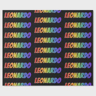 Regenboog voornaam "LEONARDO"; Leuk & Kleurrijk Cadeaupapier