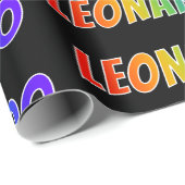 Regenboog voornaam "LEONARDO"; Leuk & Kleurrijk Cadeaupapier (Rol Hoek)