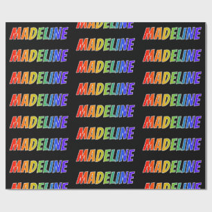 Regenboog voornaam "MADELINE"; Leuk & Kleurrijk Cadeaupapier