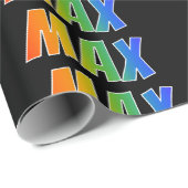 Regenboog Voornaam "MAX"; Leuk & Kleurrijk Cadeaupapier (Rol Hoek)