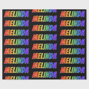 Regenboog Voornaam "MELINDA"; Leuk & Kleurig Cadeaupapier