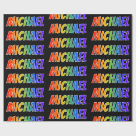 Regenboog voornaam "MICHAEL"; Leuk & Kleurrijk Cadeaupapier