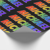 Regenboog voornaam "MICHAEL"; Leuk & Kleurrijk Cadeaupapier (Hoek)