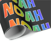 Regenboog voornaam "NOAH"; Leuk & Kleurrijk Cadeaupapier (Rol Hoek)
