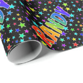 Regenboog Voornaam "RANDY" + Sterren Cadeaupapier (Rol Hoek)