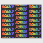 Regenboog Voornaam "RONALD"; Leuk & Kleurrijk Cadeaupapier (Vlak)