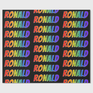 Regenboog Voornaam "RONALD"; Leuk & Kleurrijk Cadeaupapier