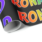 Regenboog Voornaam "RONALD"; Leuk & Kleurrijk Cadeaupapier (Rol Hoek)