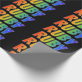 Regenboog voornaam "RUBY"; Leuk & Kleurrijk Cadeaupapier (Hoek)