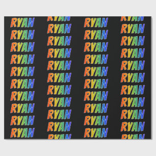 Regenboog voornaam "RYAN"; Leuk & Kleurrijk Cadeaupapier
