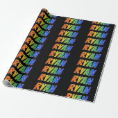 Regenboog voornaam "RYAN"; Leuk & Kleurrijk Cadeaupapier (Uitgerold)