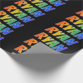Regenboog voornaam "RYAN"; Leuk & Kleurrijk Cadeaupapier (Hoek)
