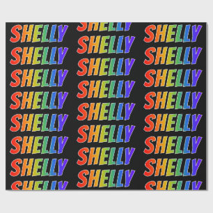 Regenboog Voornaam "SHELLY"; Leuk & Kleurrijk Cadeaupapier