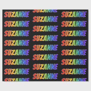 Regenboog Voornaam "SUZANNE"; Leuk & Kleurrijk Cadeaupapier