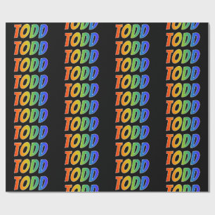 Regenboog Voornaam "TODD"; Leuk & Kleurrijk Cadeaupapier