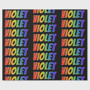 Regenboog Voornaam "VIOLET"; Leuk & Kleurig Cadeaupapier