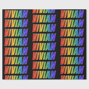 Regenboog Voornaam "VIVIAN"; Leuk & Kleurig Cadeaupapier