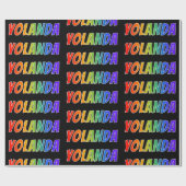 Regenboog voornaam "YOLANDA"; Leuk & Kleurrijk Cadeaupapier (Vlak)