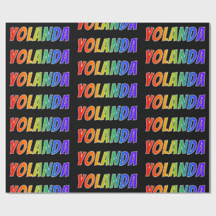 Regenboog voornaam "YOLANDA"; Leuk & Kleurrijk Cadeaupapier