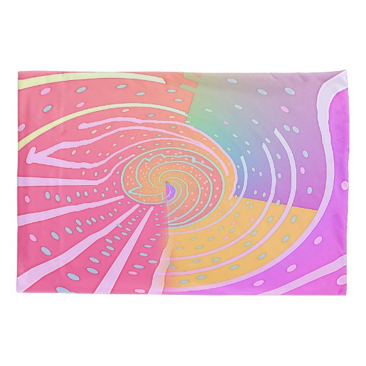 Regenboog Vortex Draaikolk Kussensloop (Achterkant-Links)