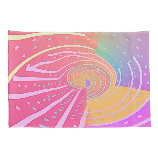 Regenboog Vortex Draaikolk Kussensloop (Achterkant-Rechts)