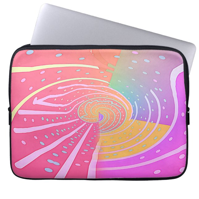 Regenboog Vortex Draaikolk  Laptop Sleeve (Voorkant)