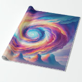 Regenboog Vortex Kleurrijke Tornado Cadeaupapier (Uitgerold)