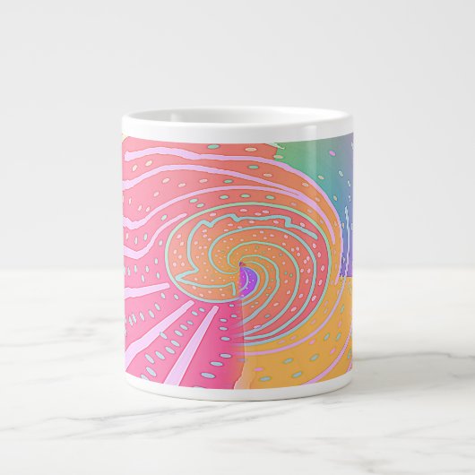 Regenboog Vortex Werveling Grote Koffiekop (Voorkant)