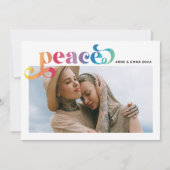 Regenboog Vrede Kleurrijke Vakantie Foto Kaart (Voorkant)