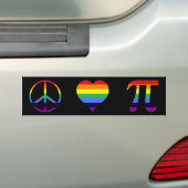 regenboog vrede liefde pi bumpersticker (Op auto)