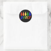 Regenboog Vrede Pinguïns Ronde Sticker (Tas)